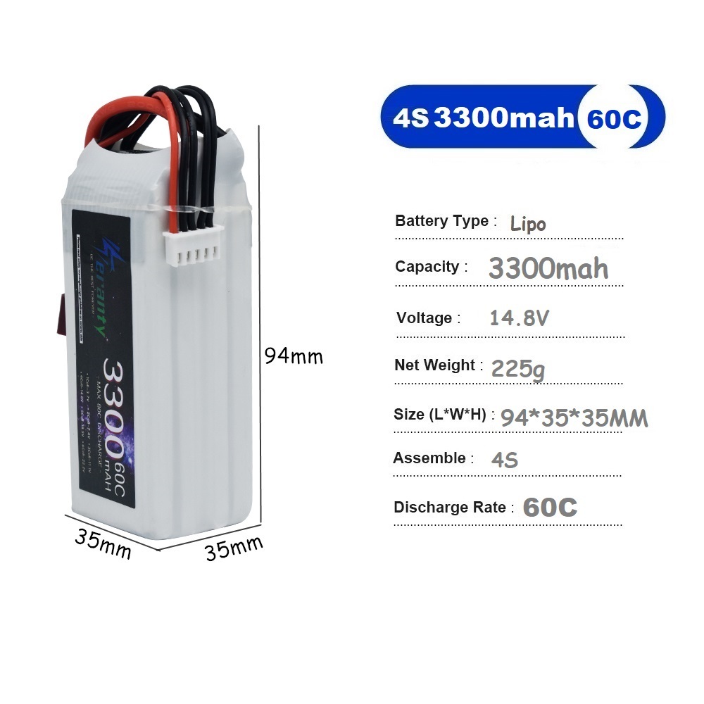 LiPo baterai isi ulang 4S 3300 - Drone Racing Battery ulasan dan harga